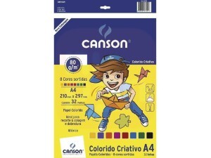 Bloco Colorido Criativo A4 32Fls 8 Cores